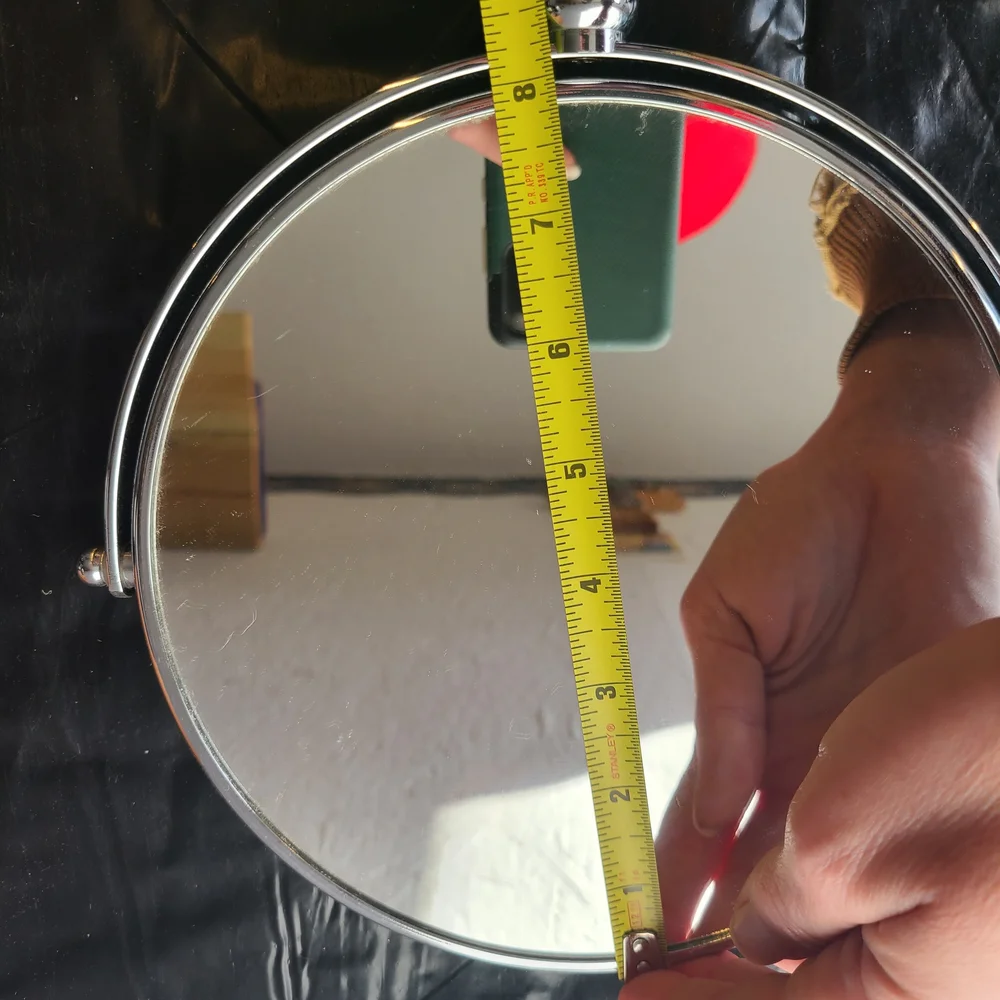 Round Silver Wall Mounted Makeup Mirror 8